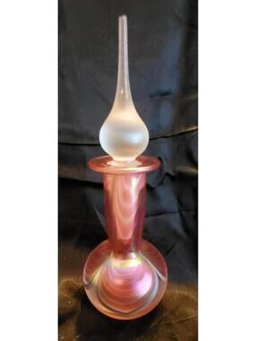 Vtg Art Glass Feather Pull,signed Abelman